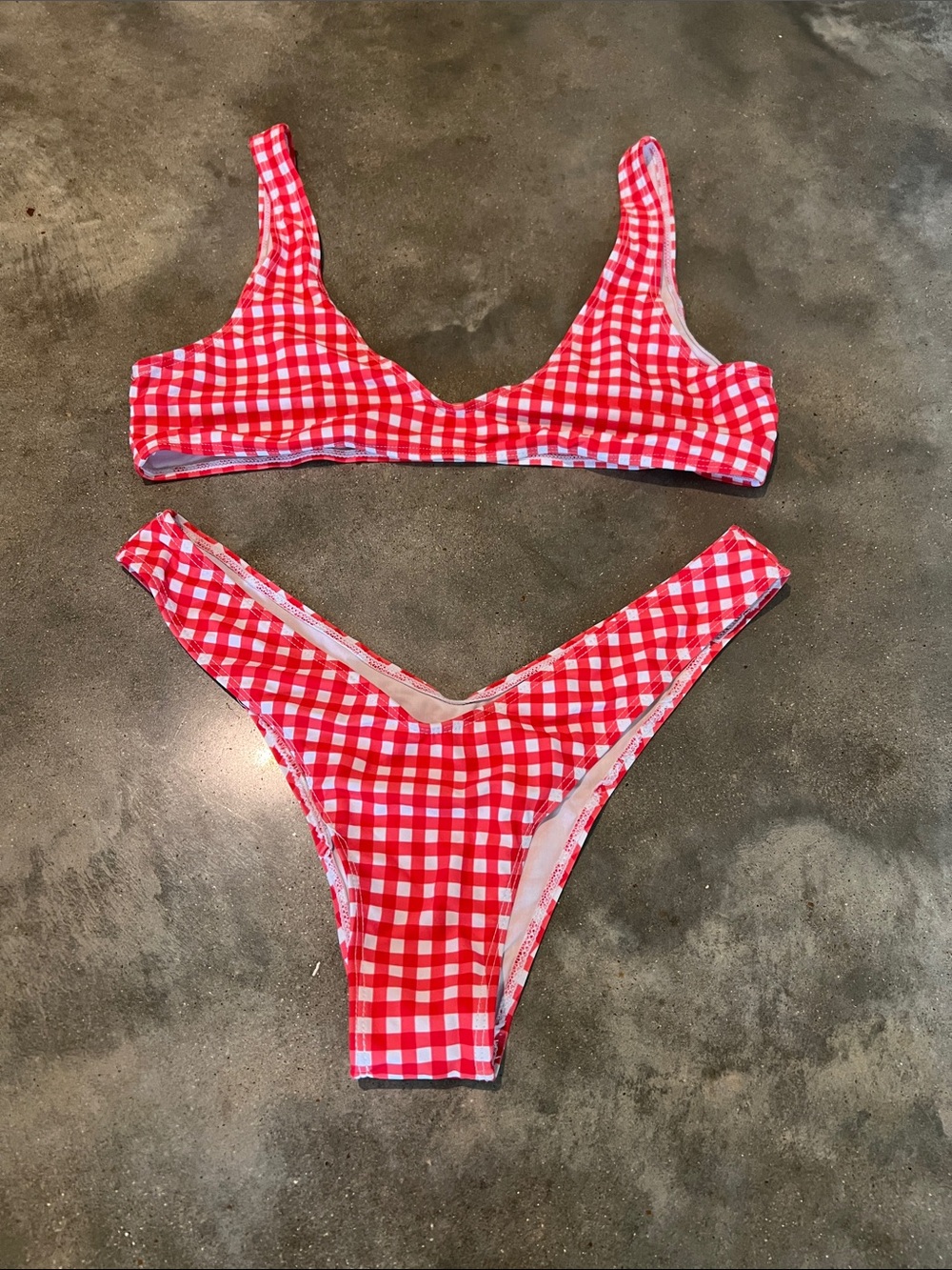 Red Gingham Bikini Set